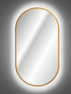 Lustro LED Złote Apollo 90x50 Owalne