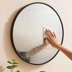 Lustro okrągłe industrialne czarne 50cm XXL
