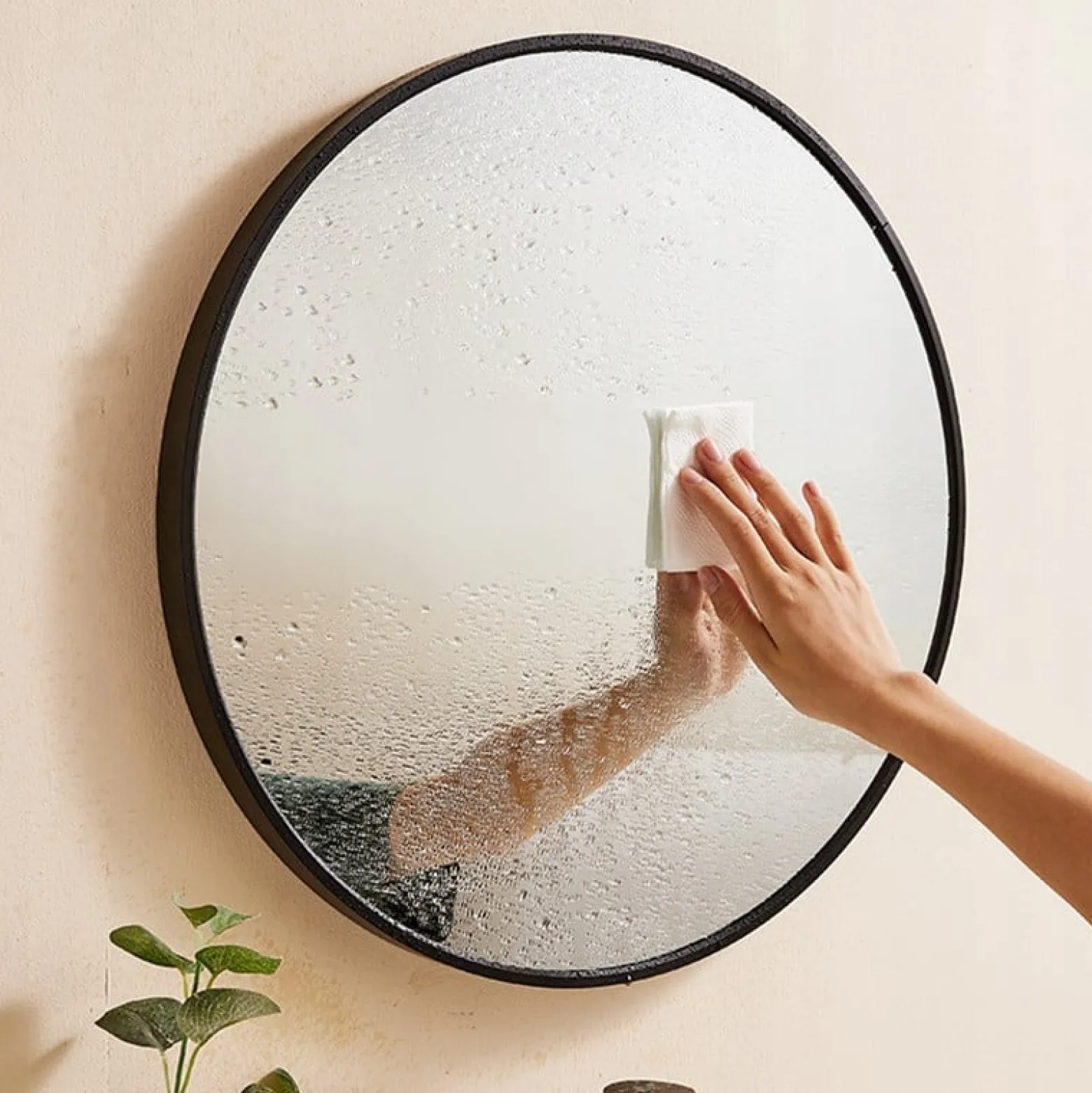 Lustro okrągłe industrialne czarne 50cm XXL
