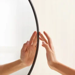 Lustro okrągłe industrialne czarne 50cm XXL