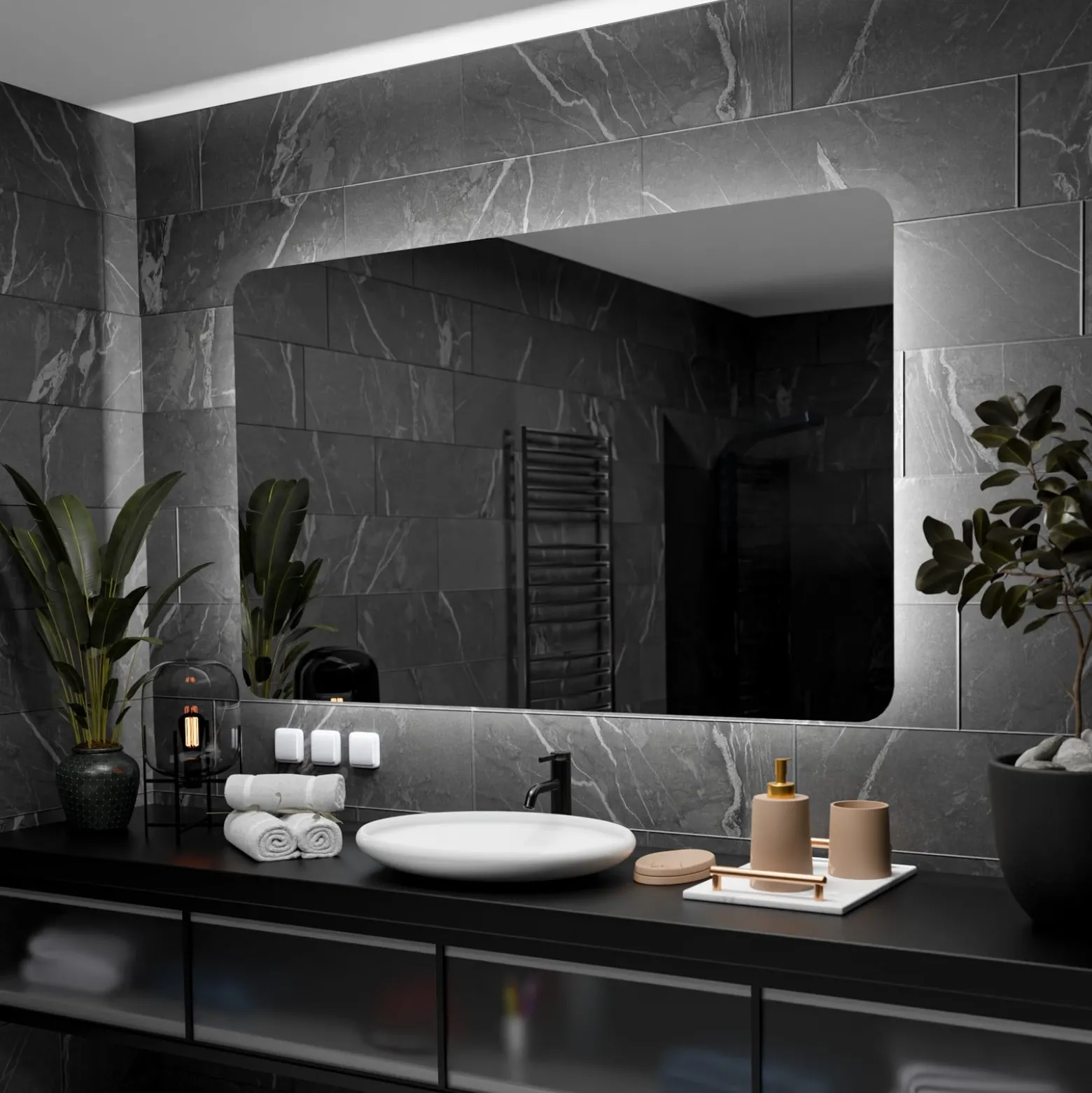 Lustro Podświetlane Led Monaco - 70Cm, 50Cm