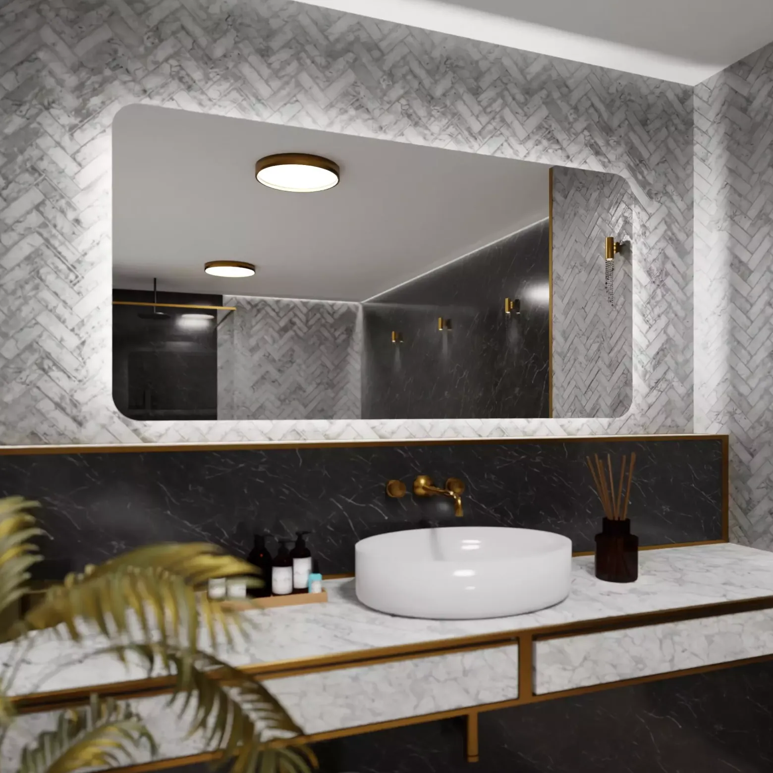 Lustro Podświetlane Led Monaco - 70Cm, 50Cm