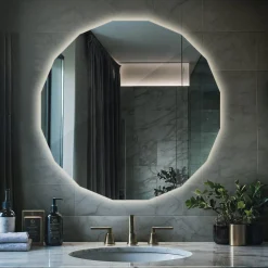 Lustro Stylowe Okrągłe LED z Neutralnym Światłem 50x50 Wallfluent