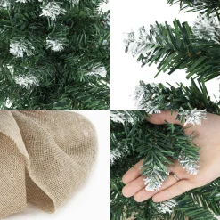 Mała choinka sztuczna 60 cm sosna ośnieżona z jutą na biurko mini ozdoba