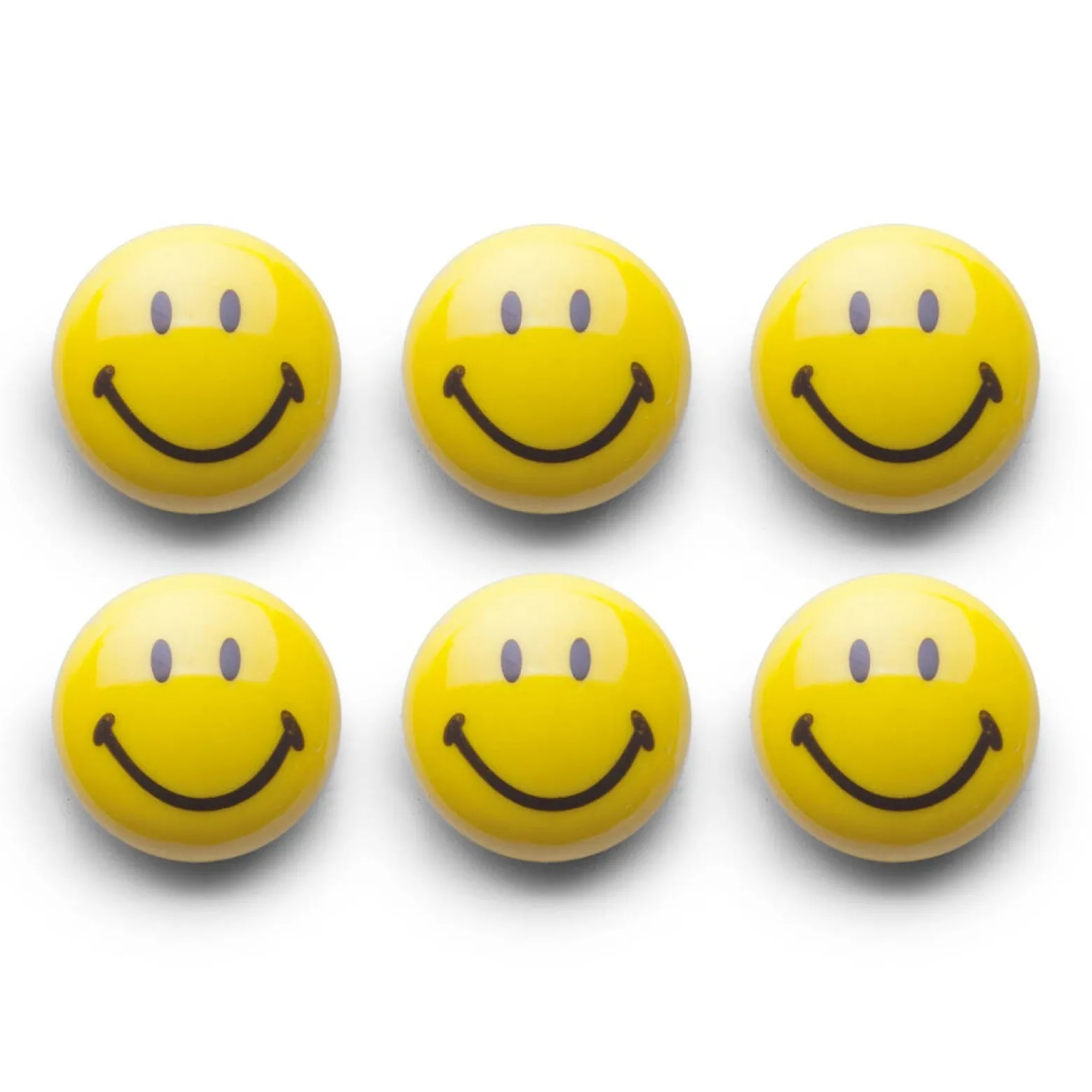 Magnesy Smiley, 6 sztuk, Ø 3 cm