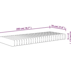 Materac Biały 70 x 200 cm Pianka vidaXL