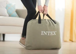Materac dmuchany Intex dwuosobowy z wbudowaną pompką 203x152x33 cm