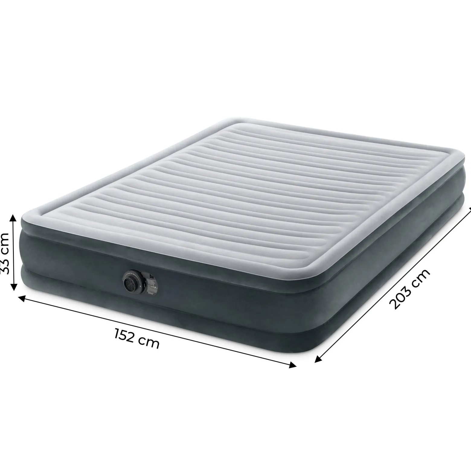 Materac dmuchany Intex dwuosobowy z wbudowaną pompką 203x152x33 cm