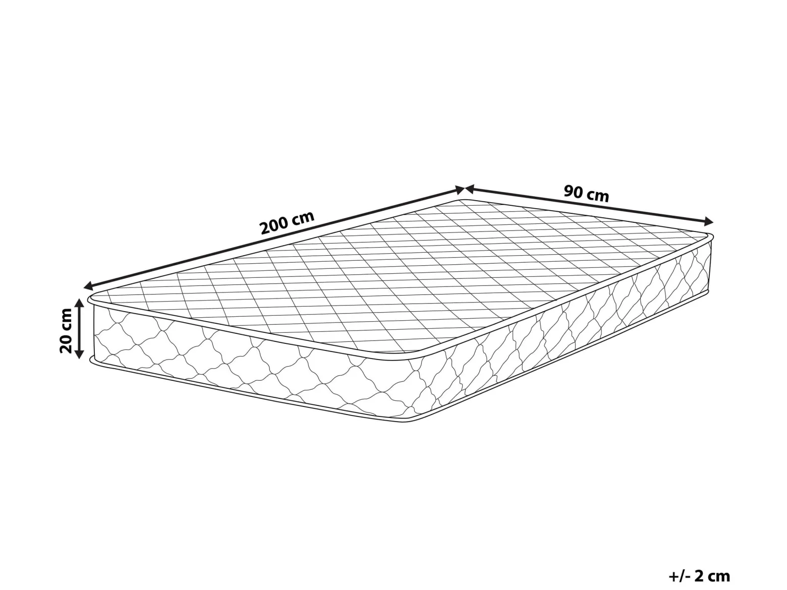 Materac dwustronny 90 x 200 cm kieszeniowy