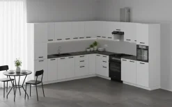 Meble Kuchenne Walencja Zestaw Narożny 580cm Biały Mat Modułowe Szafki