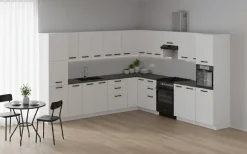 Meble Kuchenne Walencja Zestaw Narożny 580cm Biały Mat Modułowe Szafki