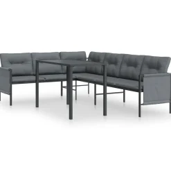 Meble ogrodowe Antracyt Stal Table + corner vidaXL