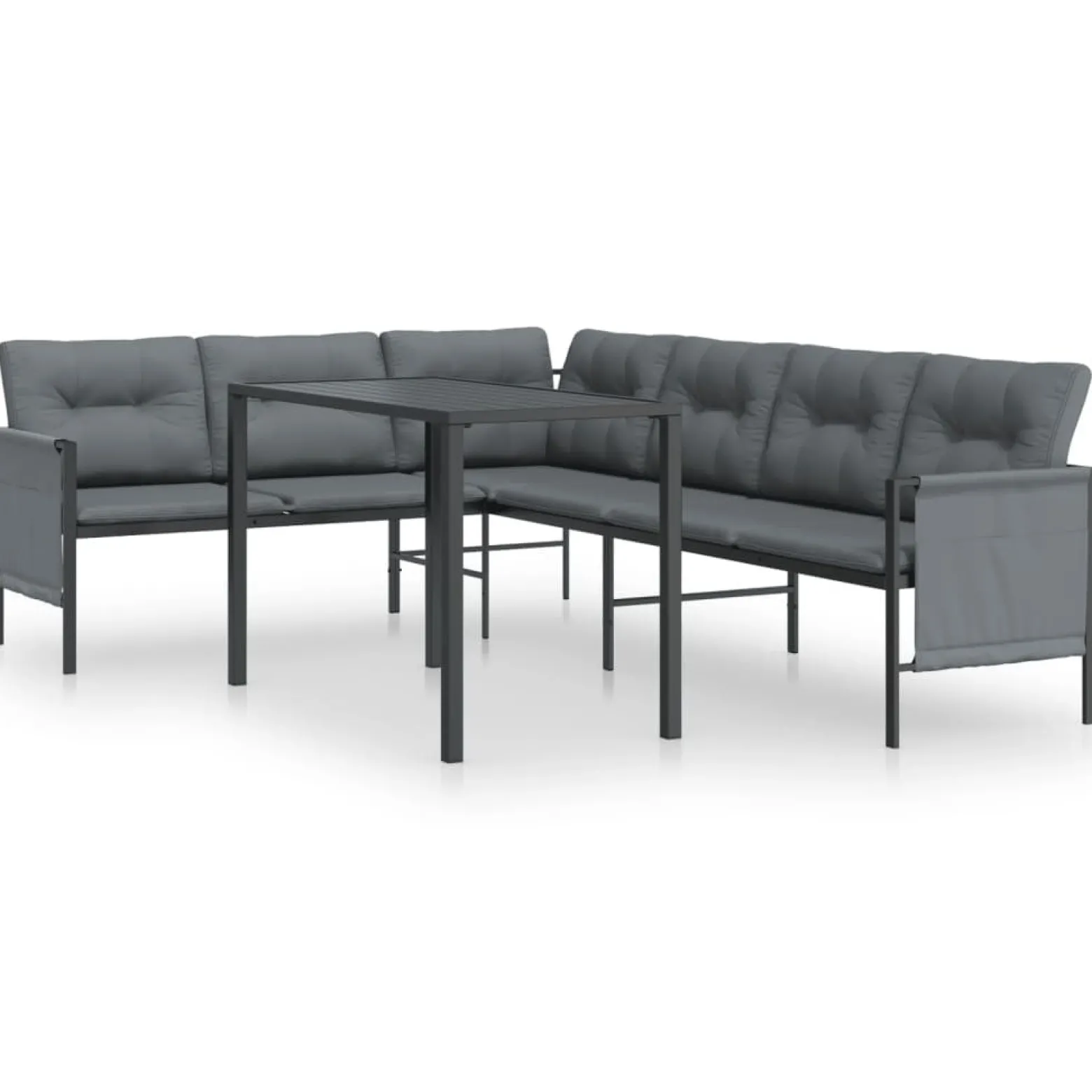 Meble ogrodowe Antracyt Stal Table + corner vidaXL