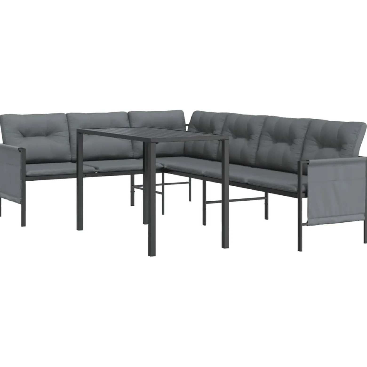 Meble ogrodowe Antracyt Stal Table + corner vidaXL