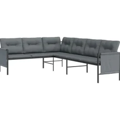Meble ogrodowe Antracyt Stal Table + corner vidaXL