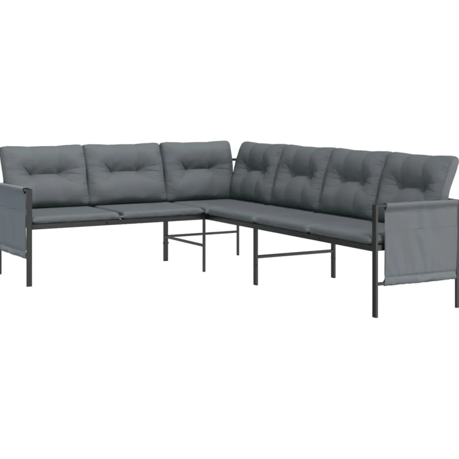 Meble ogrodowe Antracyt Stal Table + corner vidaXL