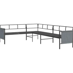 Meble ogrodowe Antracyt Stal Table + corner vidaXL