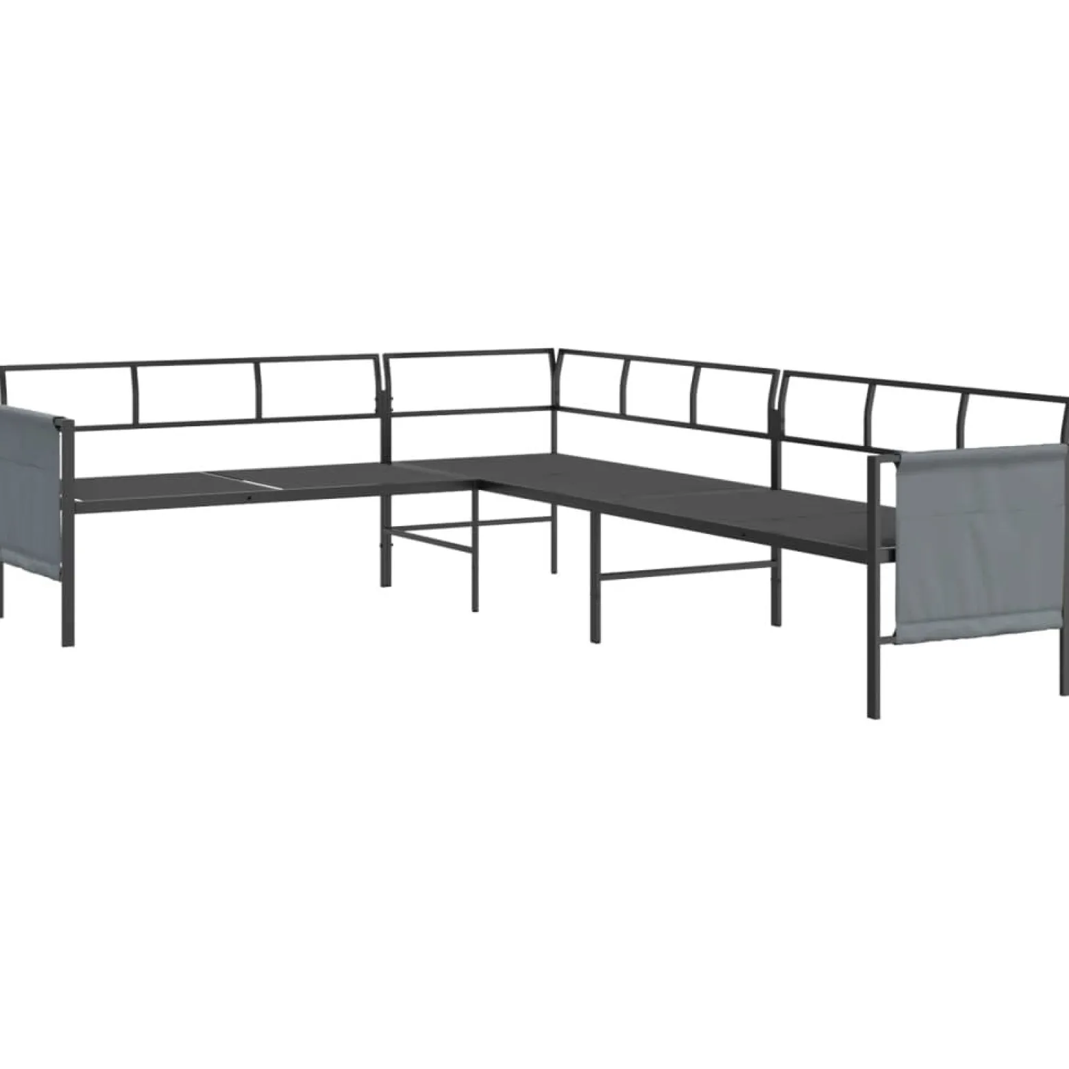 Meble ogrodowe Antracyt Stal Table + corner vidaXL