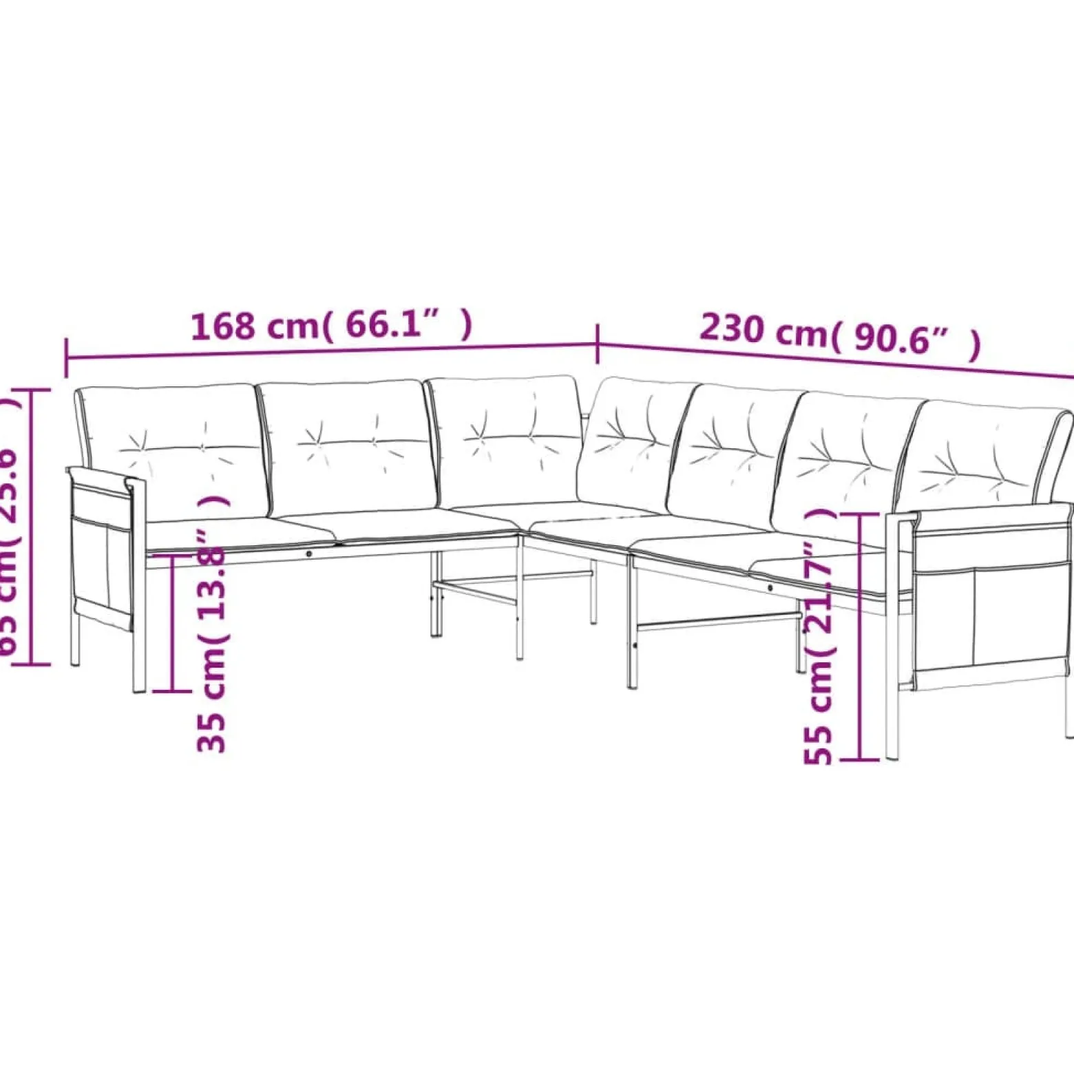 Meble ogrodowe Antracyt Stal Table + corner vidaXL