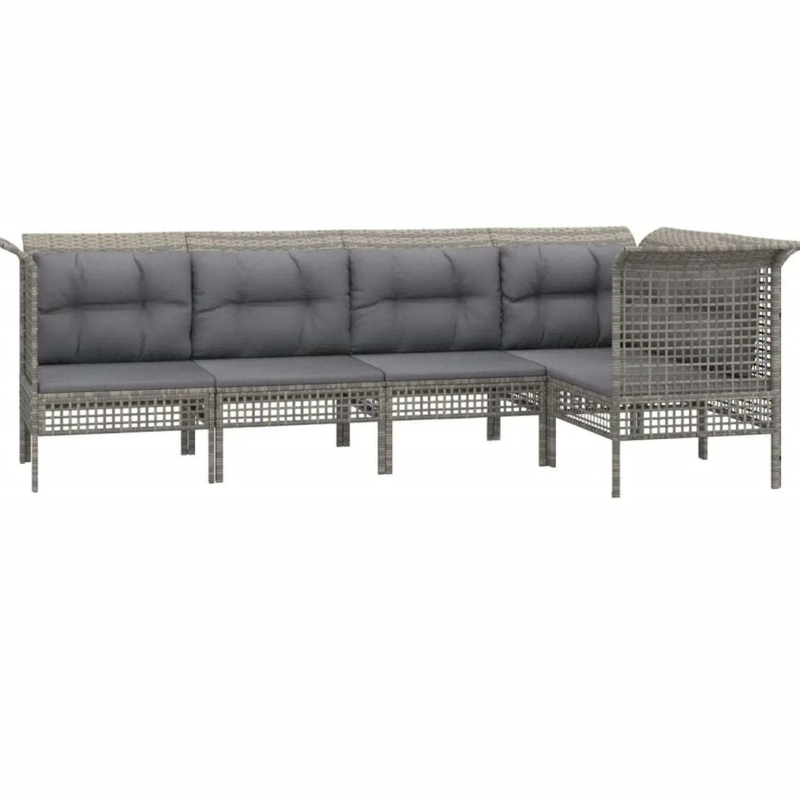 Meble ogrodowe Szary Technorattan 3x hjørne + 2x sofa środkowa vidaXL