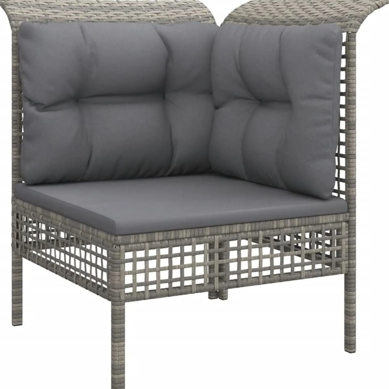 Meble ogrodowe Szary Technorattan 3x hjørne + 2x sofa środkowa vidaXL