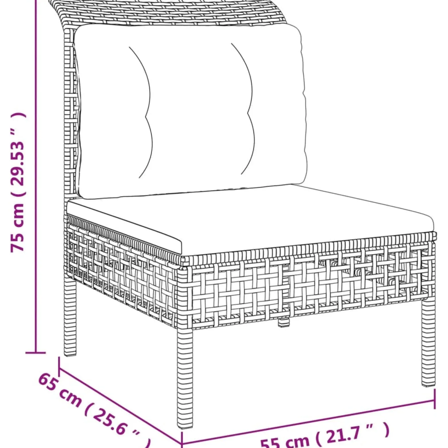 Meble ogrodowe Szary Technorattan 3x hjørne + 2x sofa środkowa vidaXL