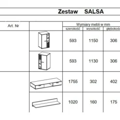 Meblościanka LUCY LAMELE WH/AR