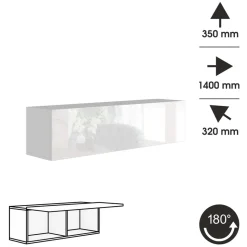 Meblościanka 175 cm do salonu PREMIUM biały/czarny