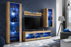 Meblościanka Dąb Wotan LED Meble RTV – Zestaw Mebli