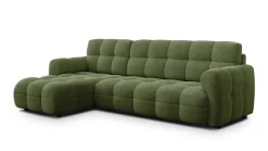 MELLOW sofa narożna 4 osobowa lewa, oliwkowa