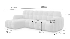 MELLOW sofa narożna 4 osobowa lewa, oliwkowa