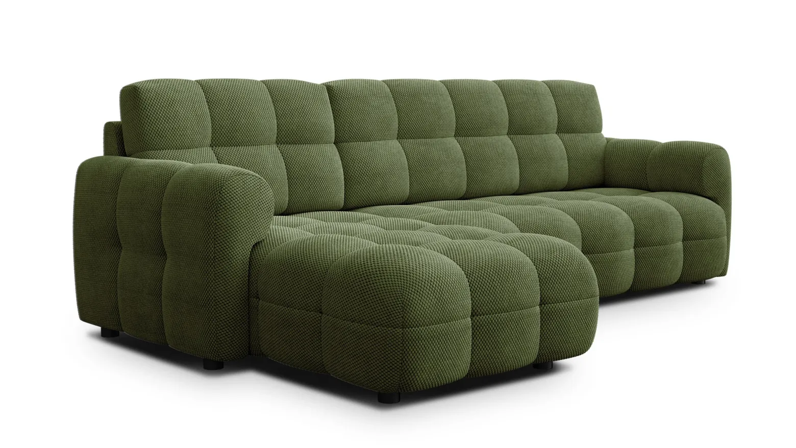 MELLOW sofa narożna 4 osobowa lewa, oliwkowa