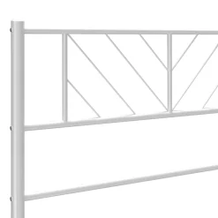 Metalowa rama łóżka z wezgłowiem, biała, 90x200 cm