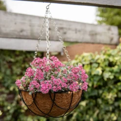 Metalowa Wisząca Doniczka z Wkładem Kokosowym 25cm