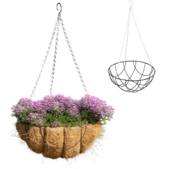 Metalowa Wisząca Doniczka z Wkładem Kokosowym 25cm