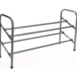 Metalowy regał na buty, dwupoziomowy, 60-112 x 23 x 38,5 cm