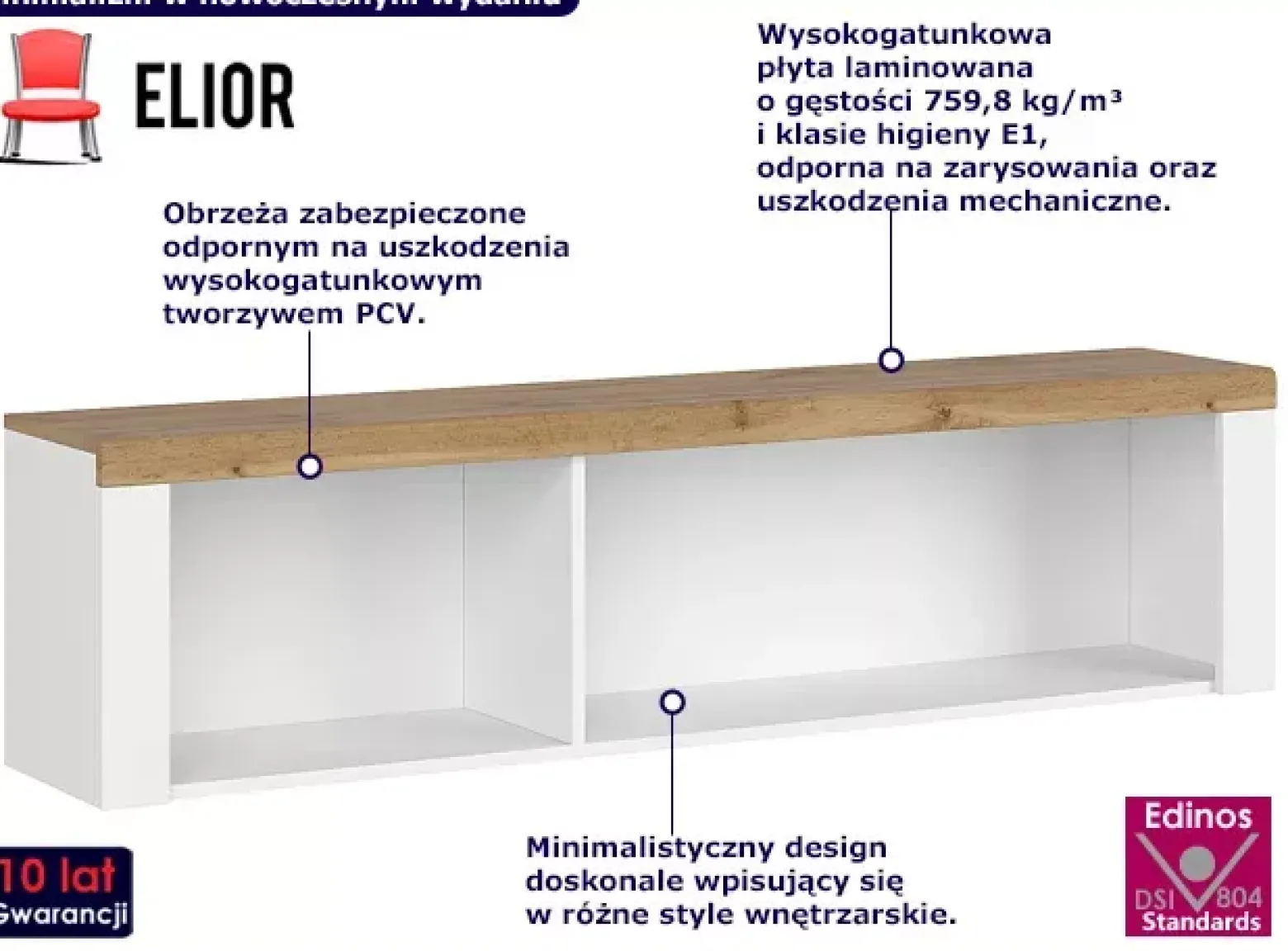 Minimalistyczna półka ścienna - Lureon