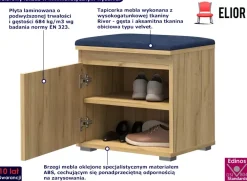 Minimalistyczna szafka na buty dąb craft + granat - Zylo