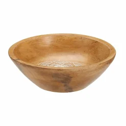 Miska z drewna mango z dekoracyjnym wzorem 19,5 cm brązowa