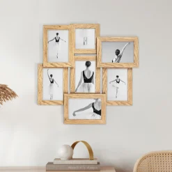 Multirama na zdjęcia dębowa ramka na siedem zdjęć 10x15 10x10 7 w 1 FRAMAI®