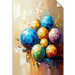 Naklejka na ścianę Feeby Kolorowe Kule Plamy efekt farby olejnej 20x30