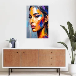 Naklejka na ścianę Feeby Twarz Pieknej Kobiety Malowany 20x30