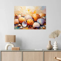 Naklejka samoprzylepna Feeby Kolorowe Muszle Plaża imitacja farby 30x20