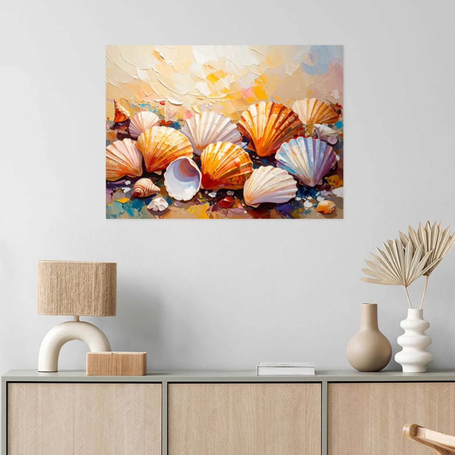 Naklejka samoprzylepna Feeby Kolorowe Muszle Plaża imitacja farby 30x20
