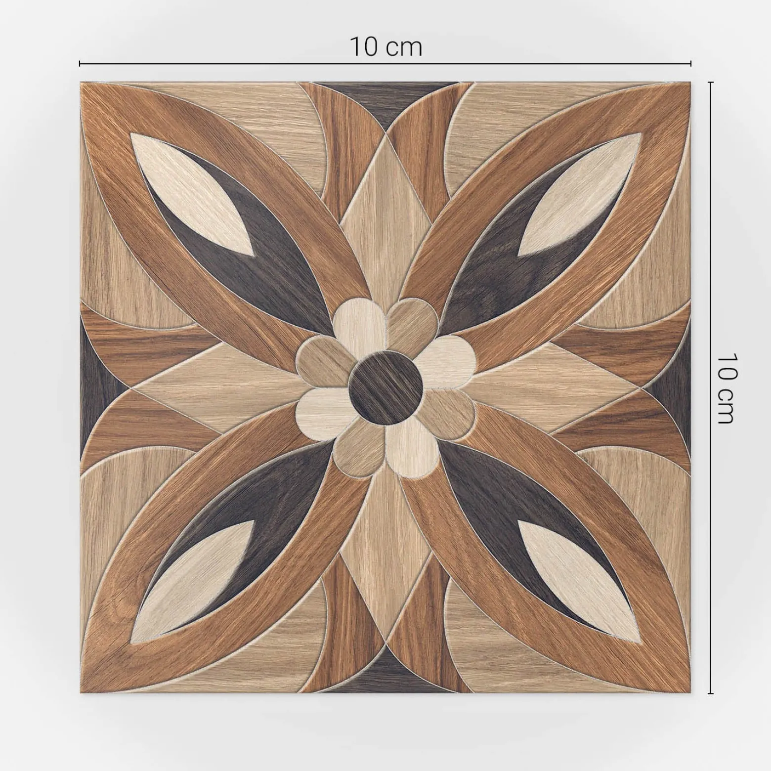 Naklejki na kafelki 10x10 cm Drewniana mozaika 24 szt.