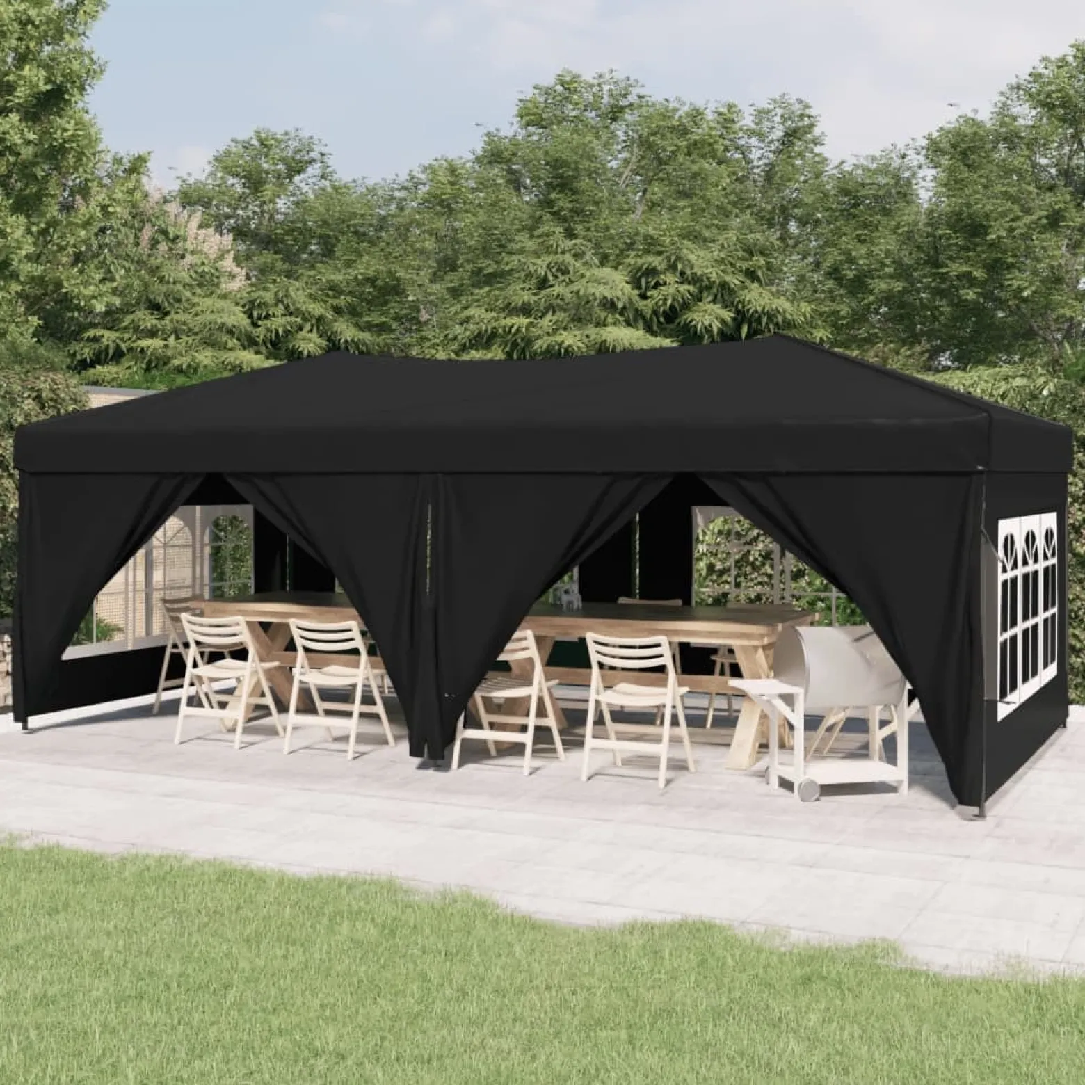 Namiot imprezowy Czarny 3 x 6 m Tkanina vidaXL