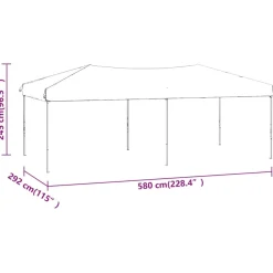 Namiot imprezowy Czarny 3 x 6 m Tkanina vidaXL