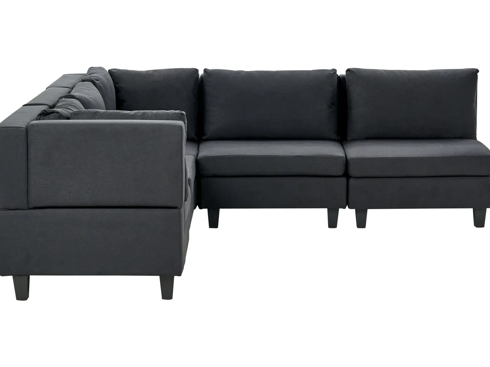 Narożna sofa modułowa tapicerowana 5-osobowa czarna