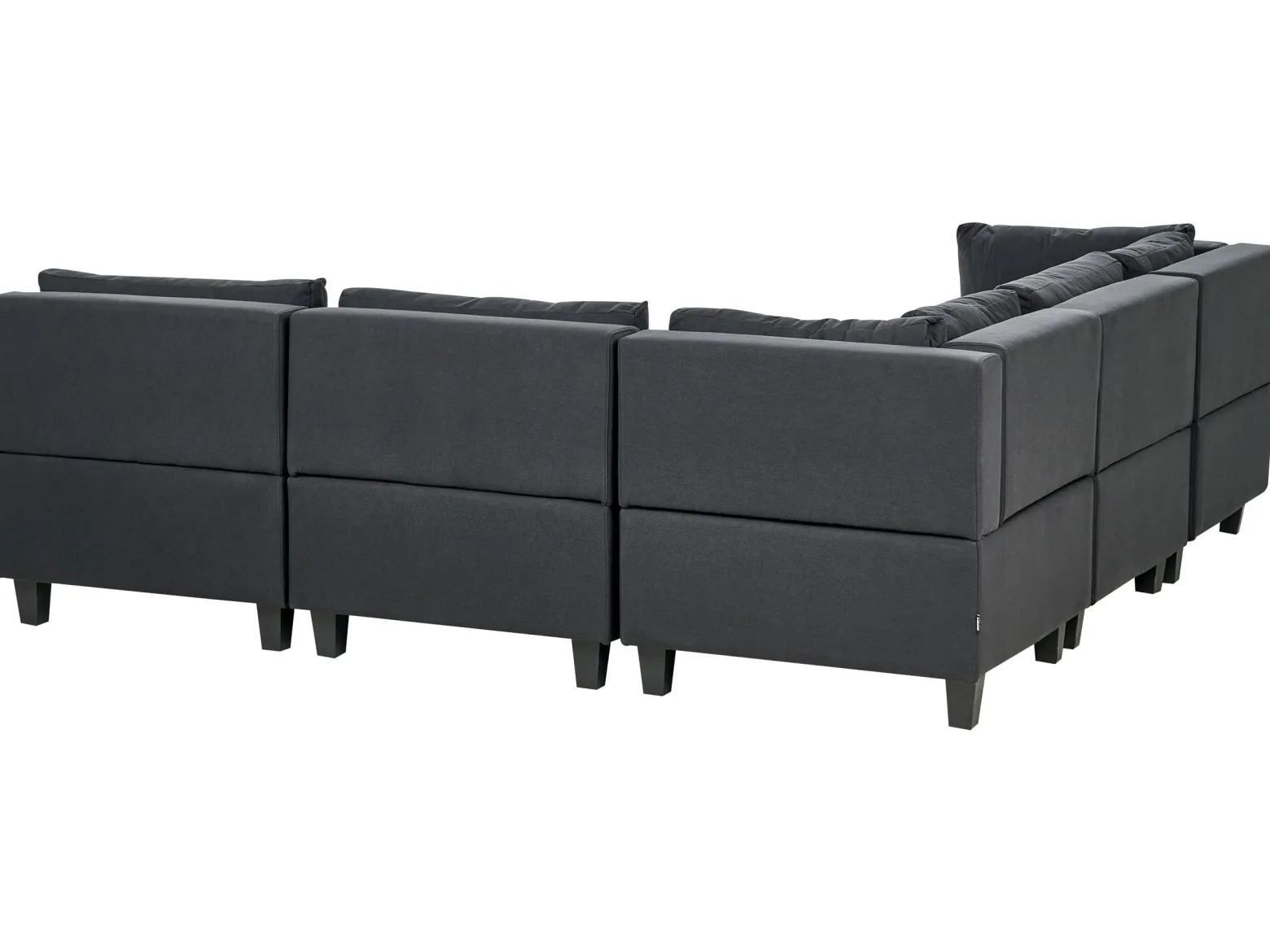 Narożna sofa modułowa tapicerowana 5-osobowa czarna