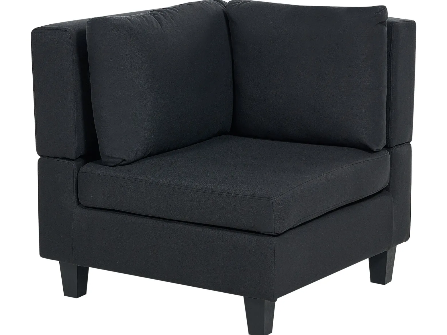 Narożna sofa modułowa tapicerowana 5-osobowa czarna